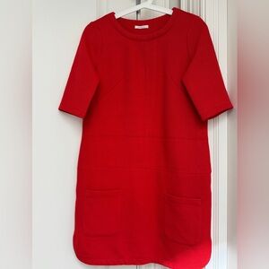 Promod Bright Red Short-Sleeve Mini Dress